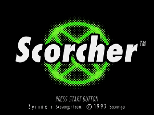 Scorcher title screen for Sega Saturn
